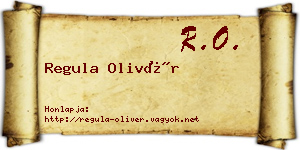 Regula Olivér névjegykártya